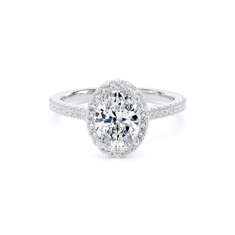 Nia Oval Cut Engagement Ring in 18ct White Gold