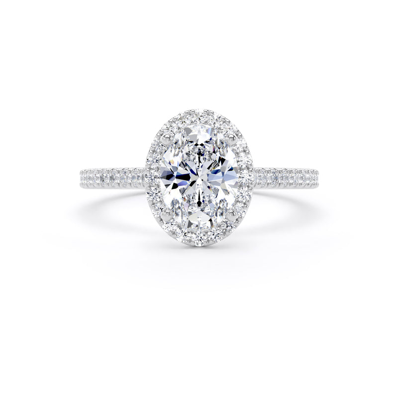 Nia Oval Cut Engagement Ring in Platinum 950