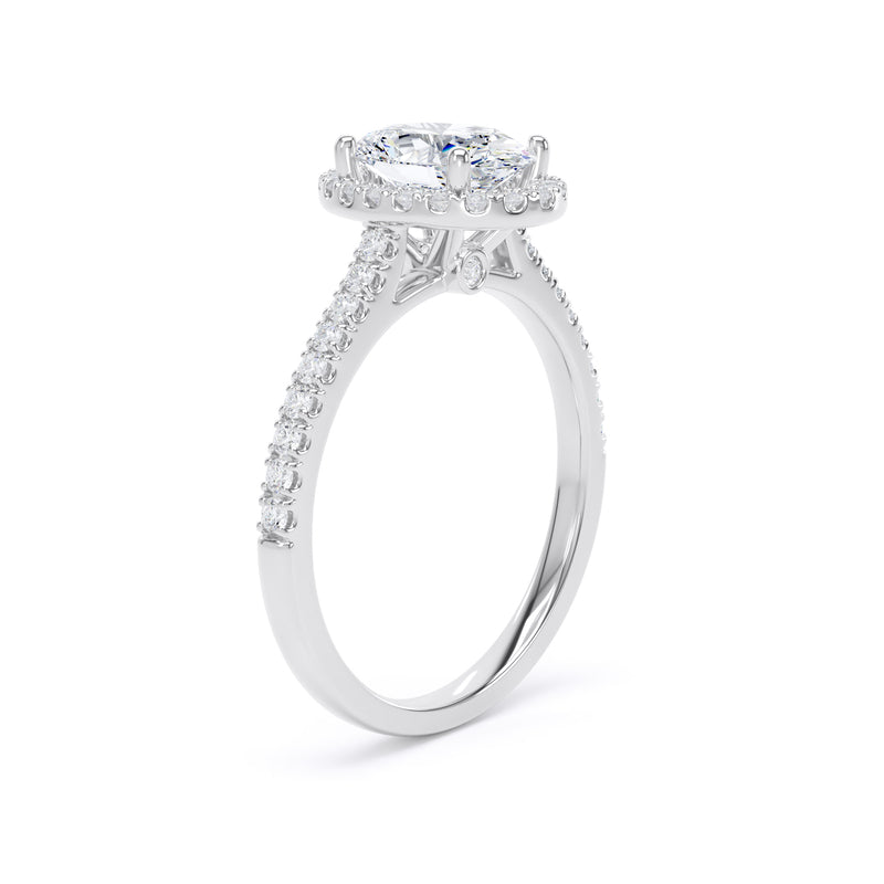 Nia Oval Cut Engagement Ring in 18ct White Gold