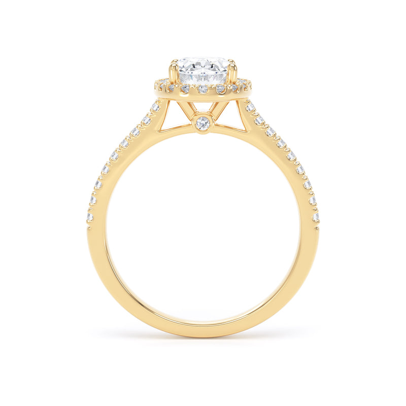 Nia Oval Cut Engagement Ring in 18ct Yellow Gold