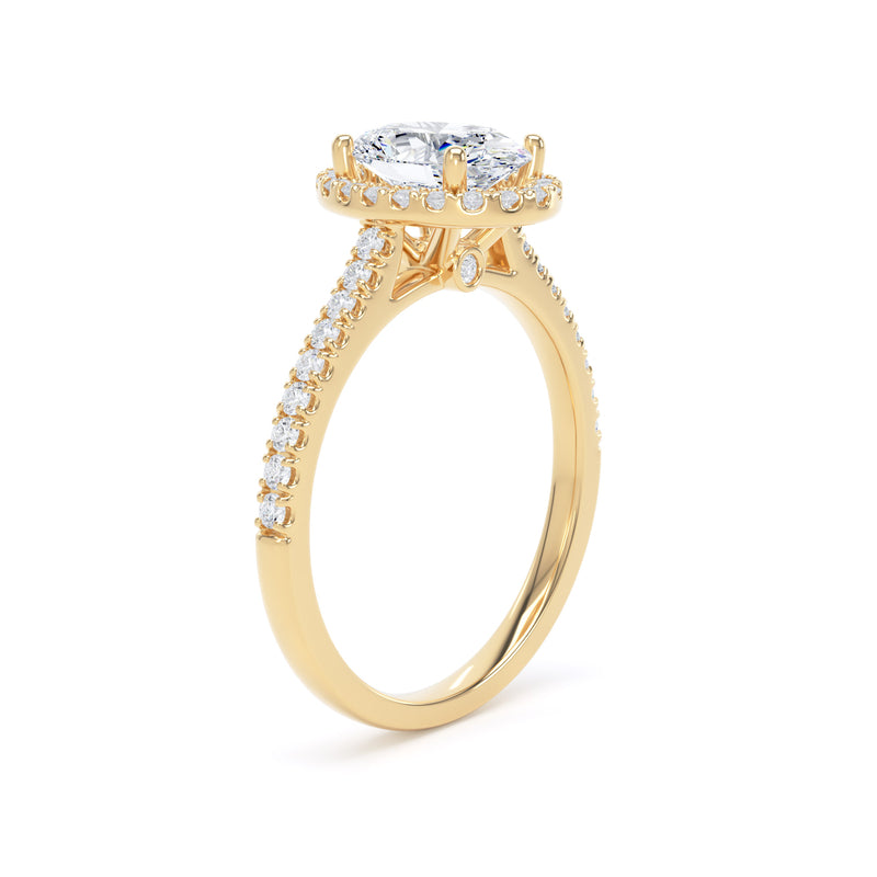 Nia Oval Cut Engagement Ring in 9ct Yellow Gold