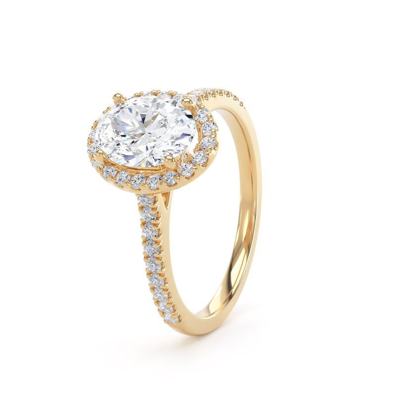 Nia Oval Cut Engagement Ring in 18ct Yellow Gold