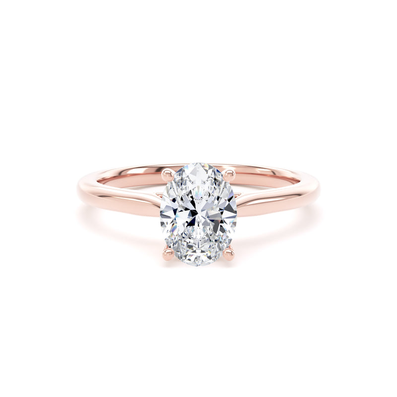Molly Oval Cut Engagement Ring in 18ct Rose Gold