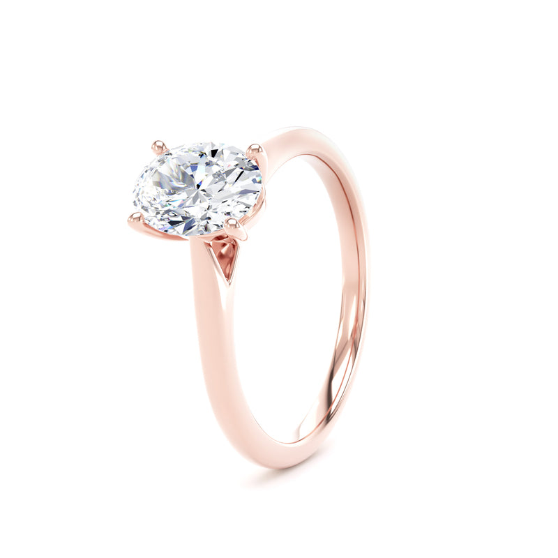 Molly Oval Cut Engagement Ring in 9ct Rose Gold
