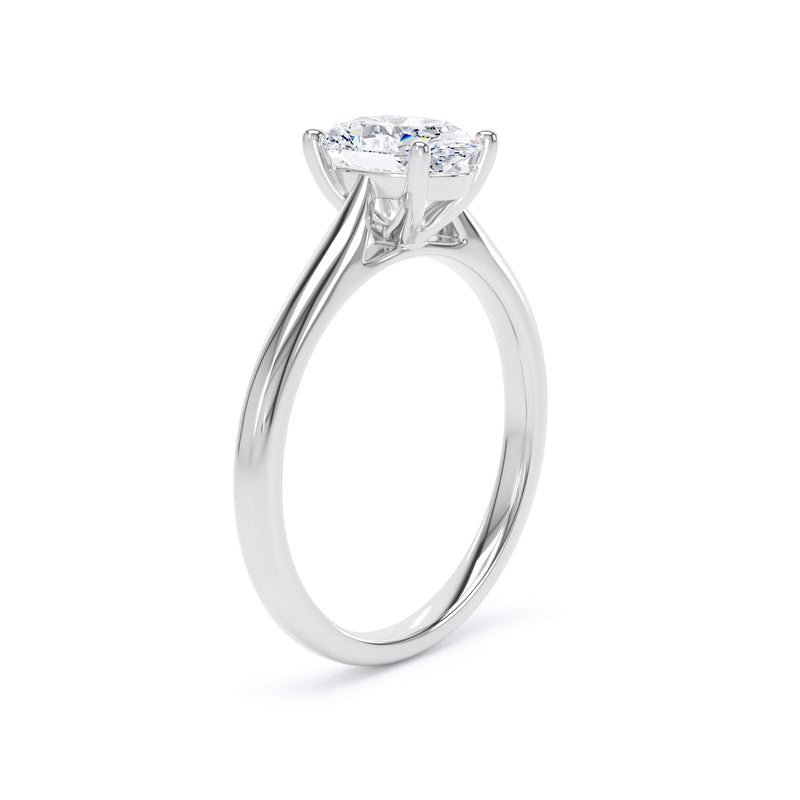 Molly Oval Cut Engagement Ring in 18ct White Gold