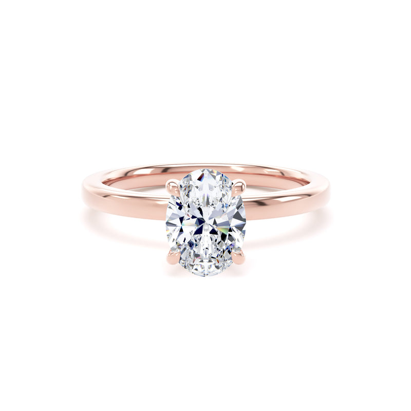Mira Oval Cut Engagement Ring in 18ct Rose Gold