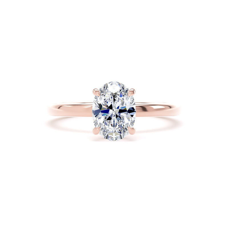 Mira Oval Cut Engagement Ring in 9ct Rose Gold