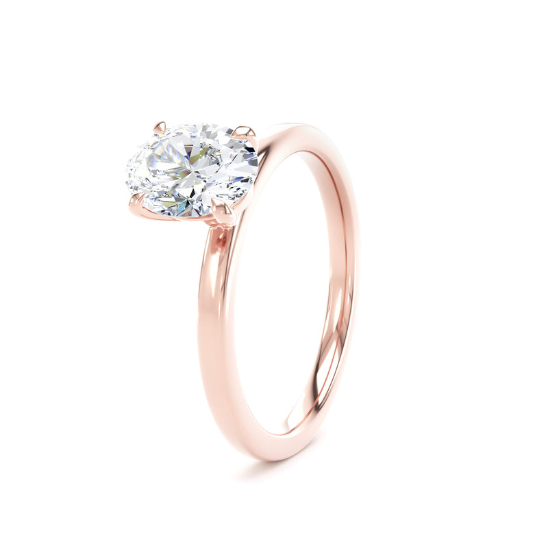 Mira Oval Cut Engagement Ring in 9ct Rose Gold
