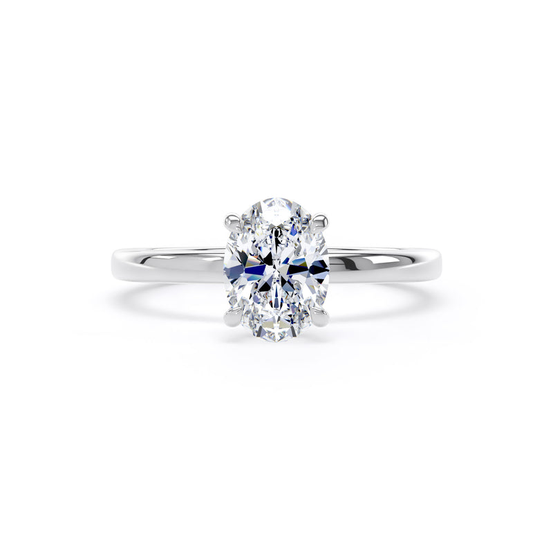 Mira Oval Cut Engagement Ring in 9ct White Gold