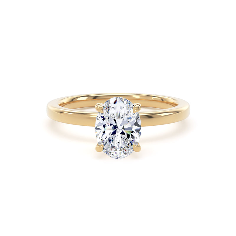 Mira Oval Cut Engagement Ring in 9ct Yellow Gold