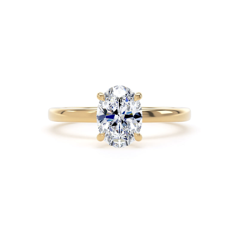 Mira Oval Cut Engagement Ring in 18ct Yellow Gold