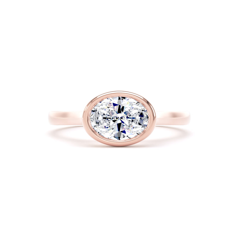 Mila Oval Cut Engagement Ring in 18ct Rose Gold