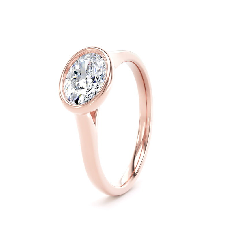 Mila Oval Cut Engagement Ring in 18ct Rose Gold