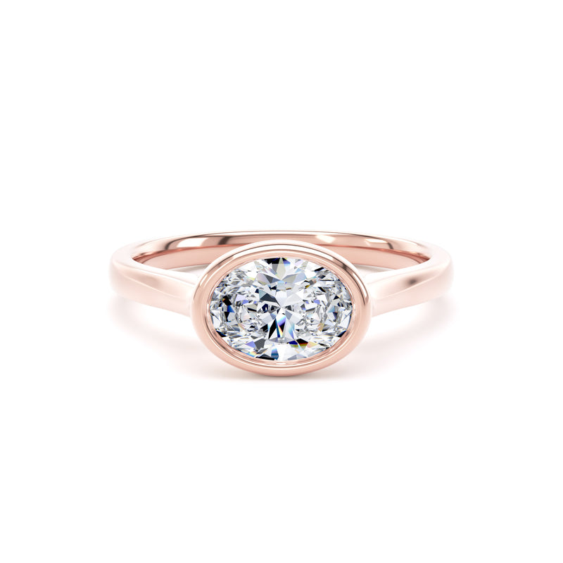 Mila Oval Cut Engagement Ring in 18ct Rose Gold