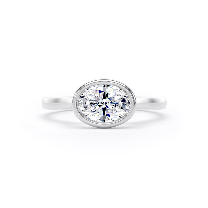 Mila Oval Cut Engagement Ring in 9ct White Gold