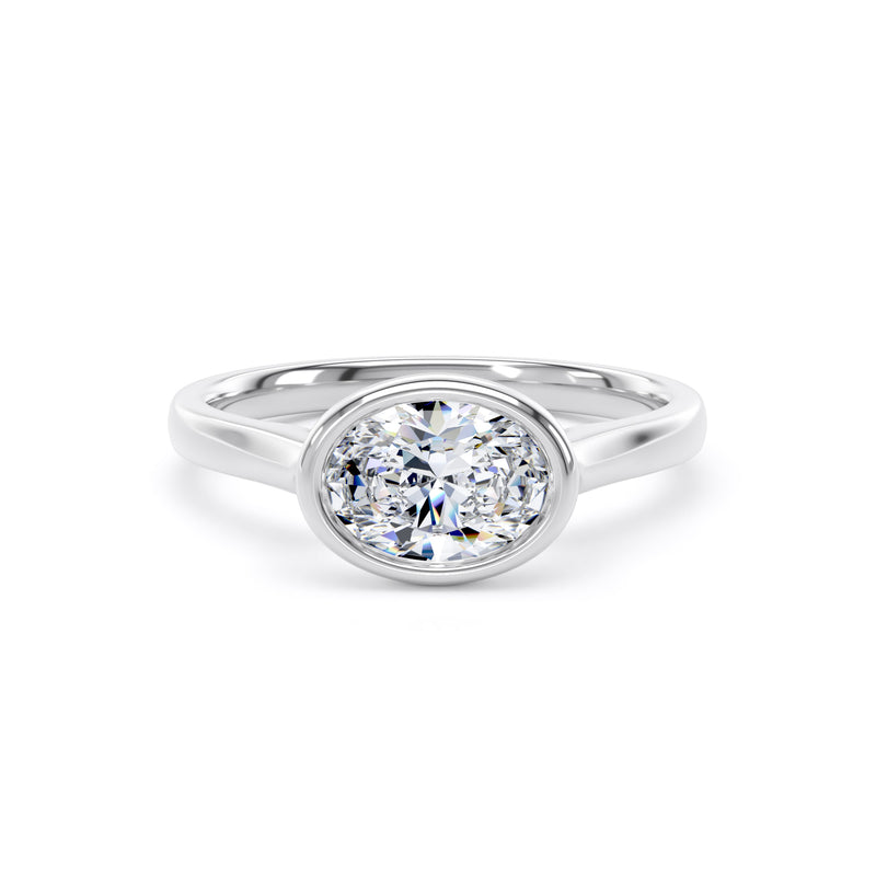 Mila Oval Cut Engagement Ring in 9ct White Gold