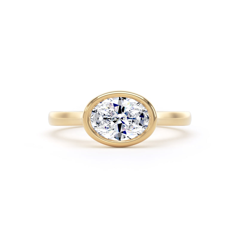 Mila Oval Cut Engagement Ring in 9ct Yellow Gold