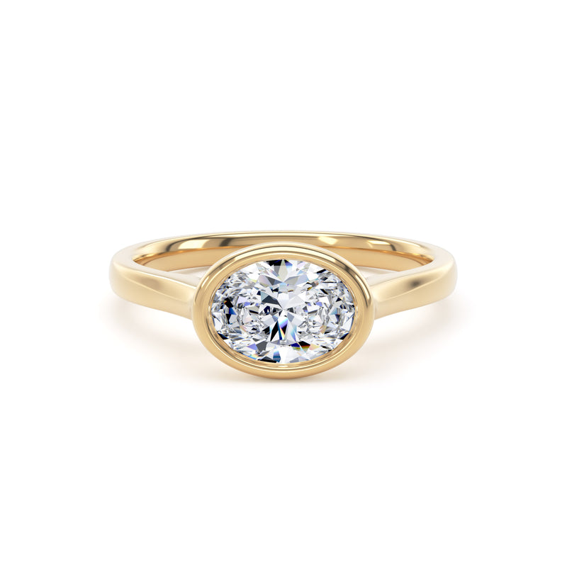 Mila Oval Cut Engagement Ring in 18ct Yellow Gold