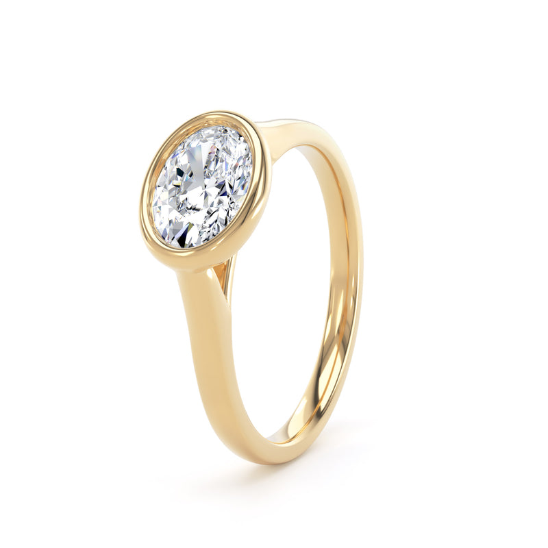 Mila Oval Cut Engagement Ring in 18ct Yellow Gold