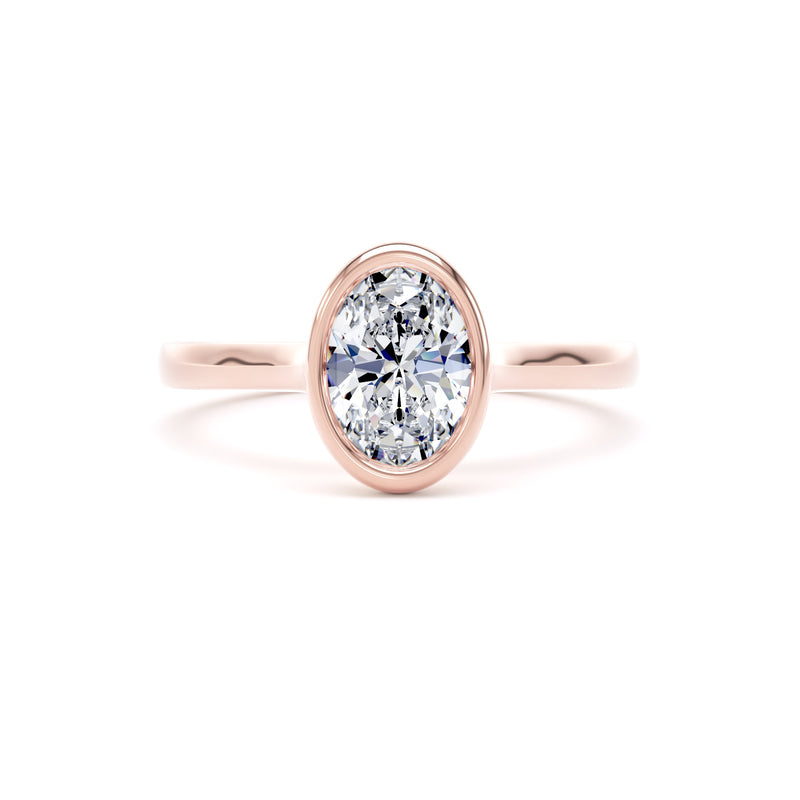 Mia Oval Cut Engagement Ring in 9ct Rose Gold