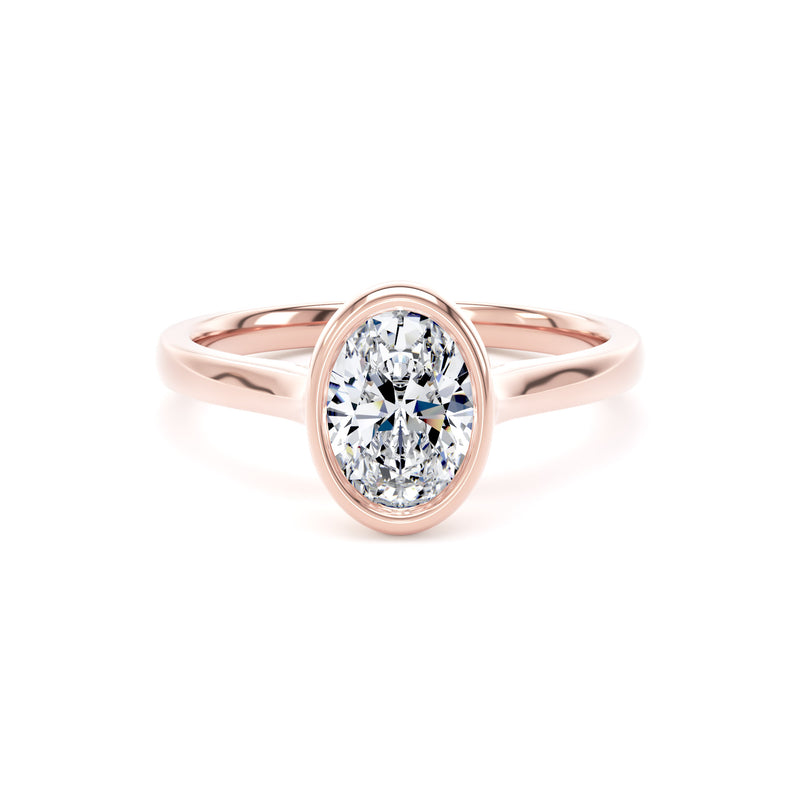 Mia Oval Cut Engagement Ring in 9ct Rose Gold