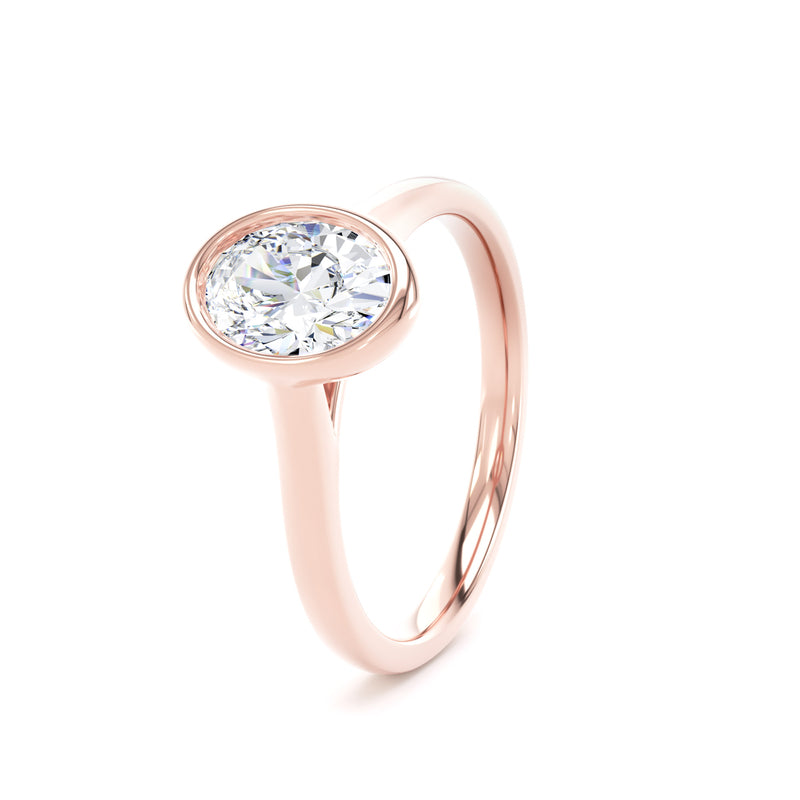 Mia Oval Cut Engagement Ring in 9ct Rose Gold