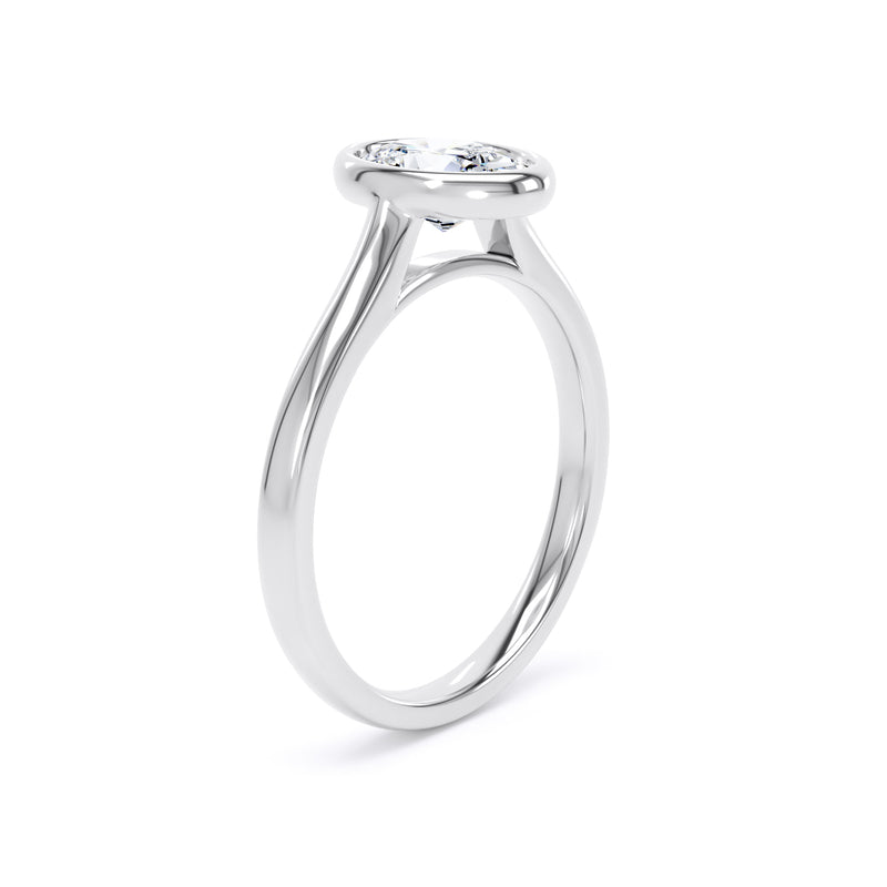 Mia Oval Cut Engagement Ring in 18ct White Gold