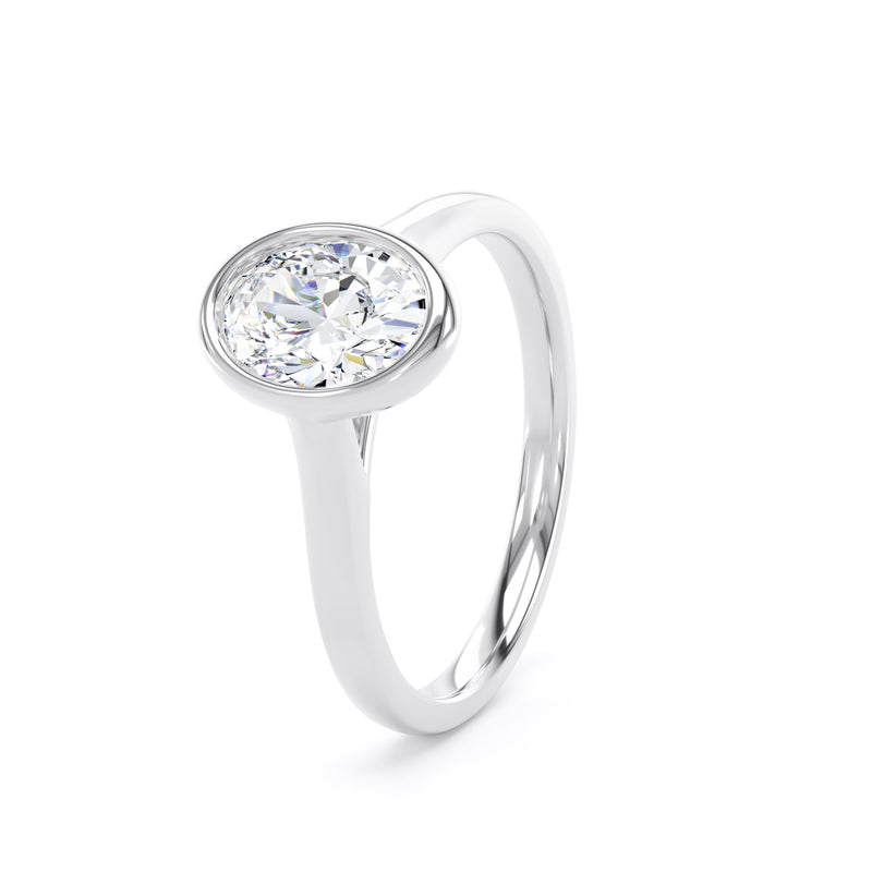 Mia Oval Cut Engagement Ring in Platinum 950