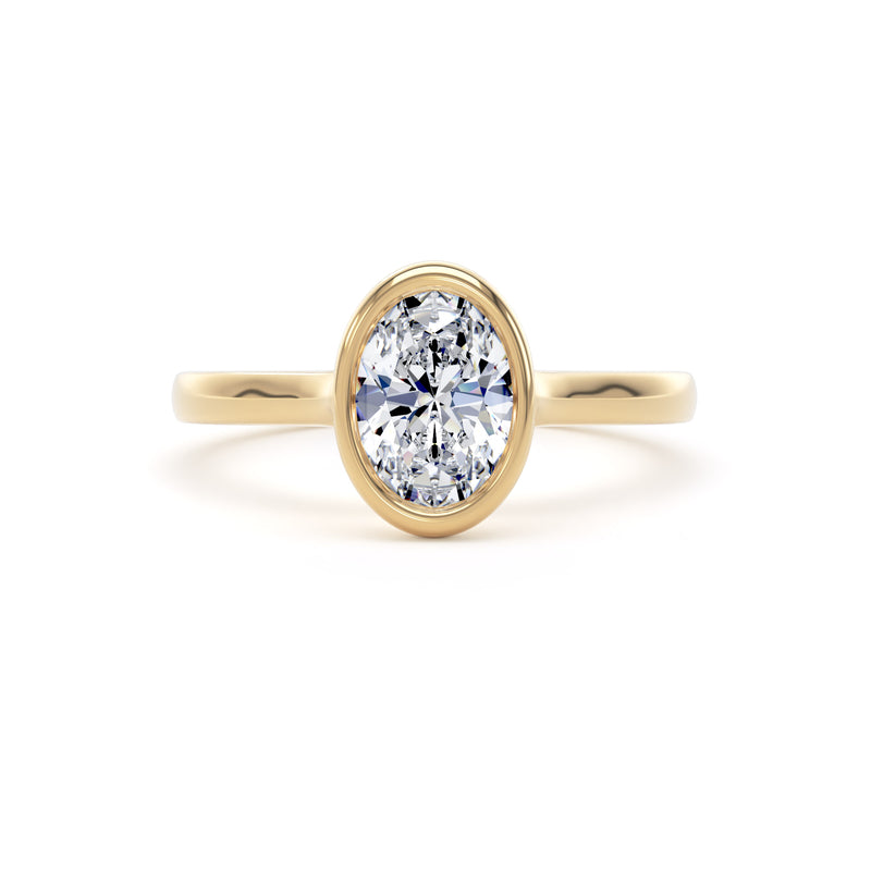 Mia Oval Cut Engagement Ring in 9ct Yellow Gold