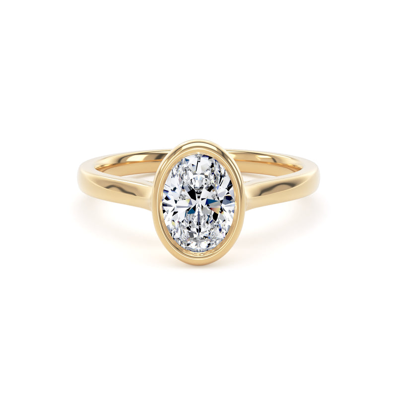 Mia Oval Cut Engagement Ring in 9ct Yellow Gold