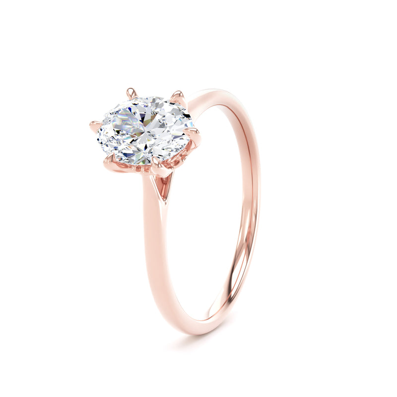 Maya Oval Cut Engagement Ring in 9ct Rose Gold