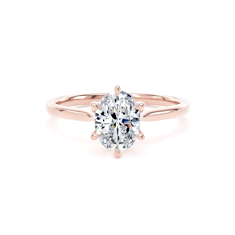 Maya Oval Cut Engagement Ring in 9ct Rose Gold