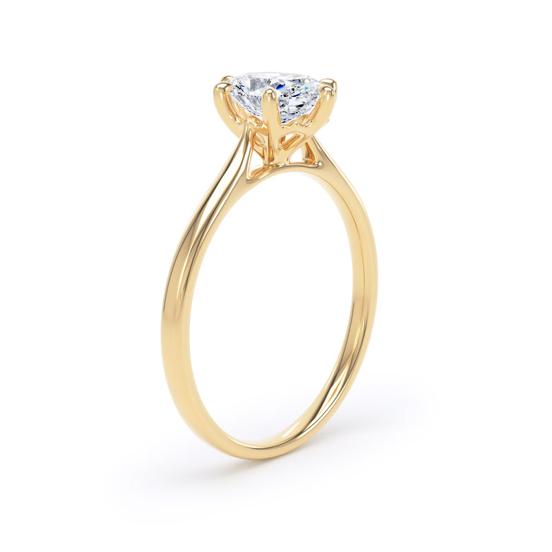 Maya Oval Cut Engagement Ring in 18ct Yellow Gold