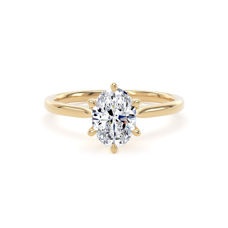 Maya Oval Cut Engagement Ring in 18ct Yellow Gold