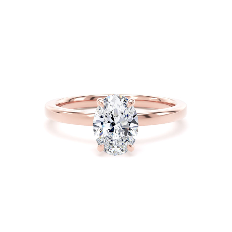 Mary Oval Cut Engagement Ring in 18ct Rose Gold