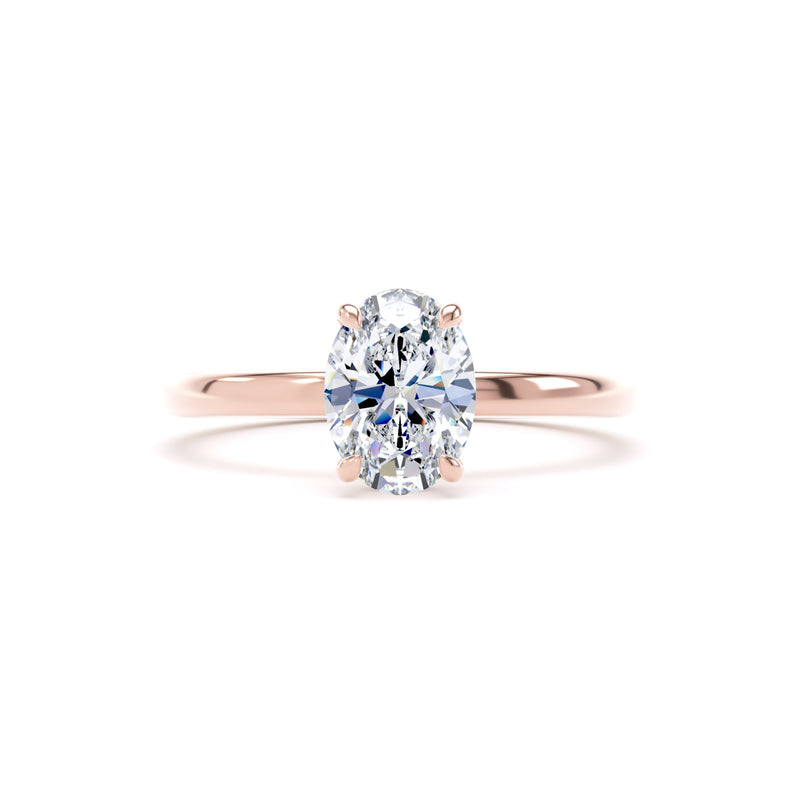 Mary Oval Cut Engagement Ring in 9ct Rose Gold