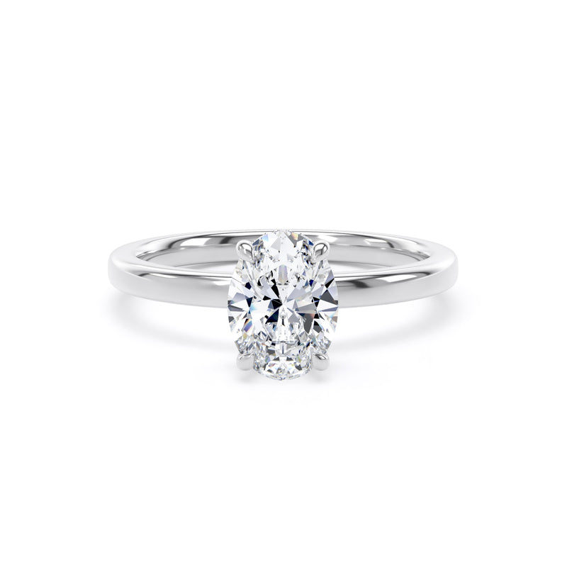Mary Oval Cut Engagement Ring in 9ct White Gold