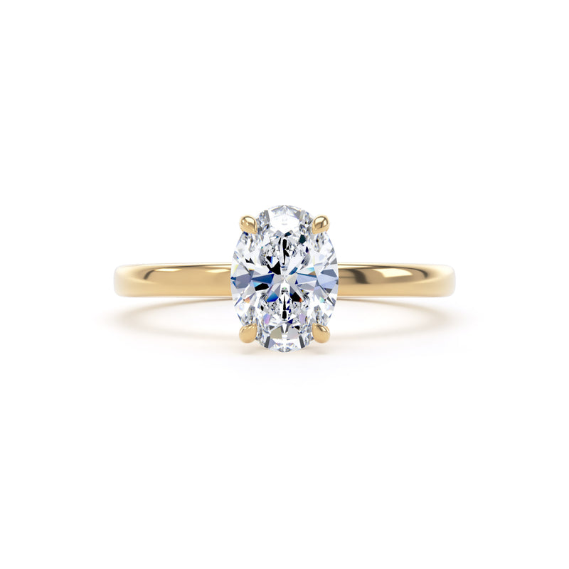 Mary Oval Cut Engagement Ring in 9ct Yellow Gold
