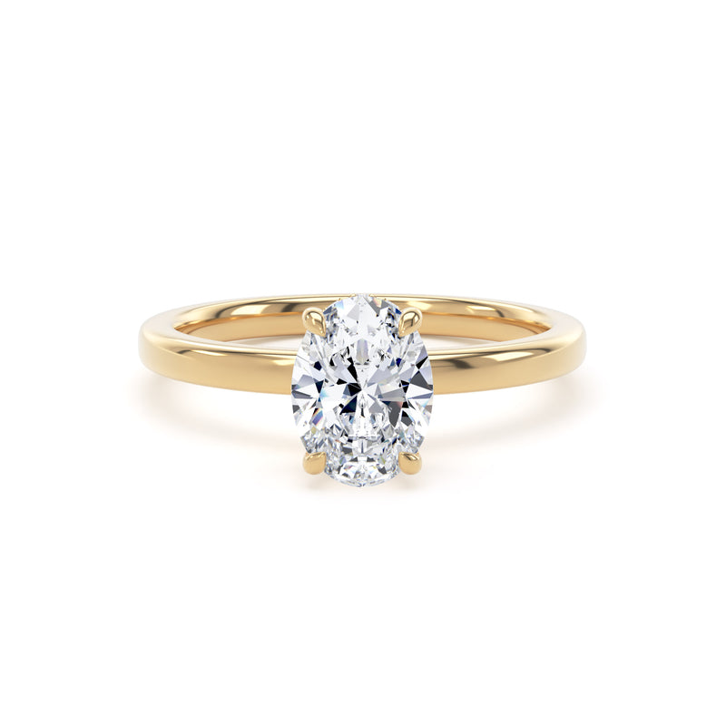 Mary Oval Cut Engagement Ring in 18ct Yellow Gold
