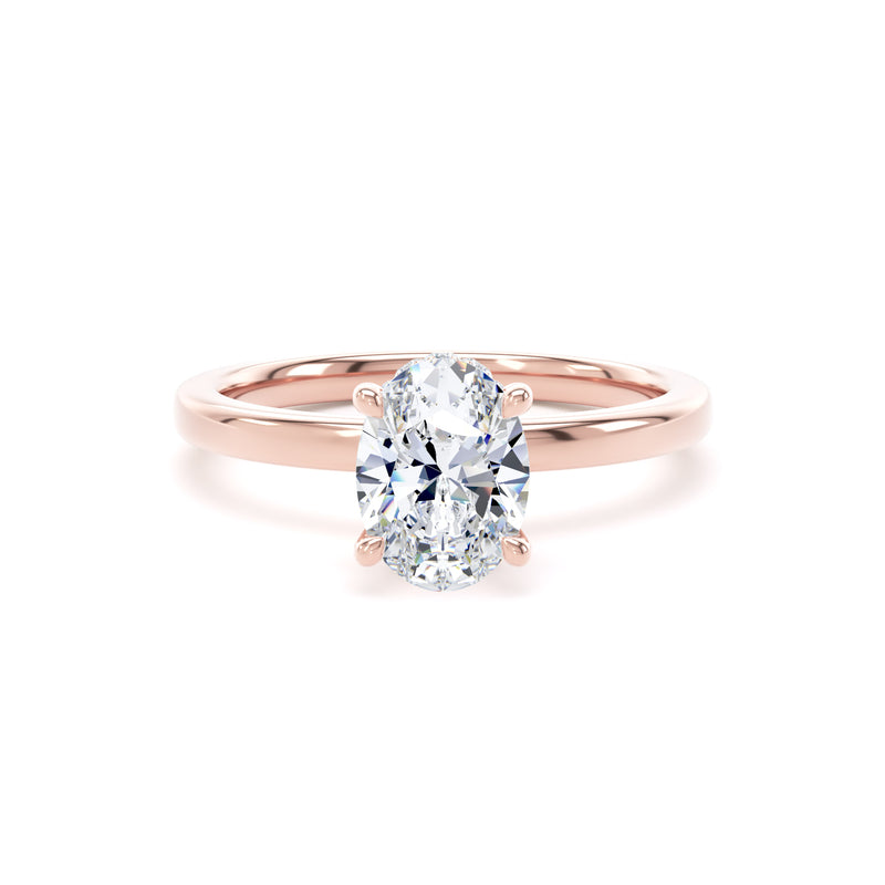 Marie Oval Cut Engagement Ring in 18ct Rose Gold