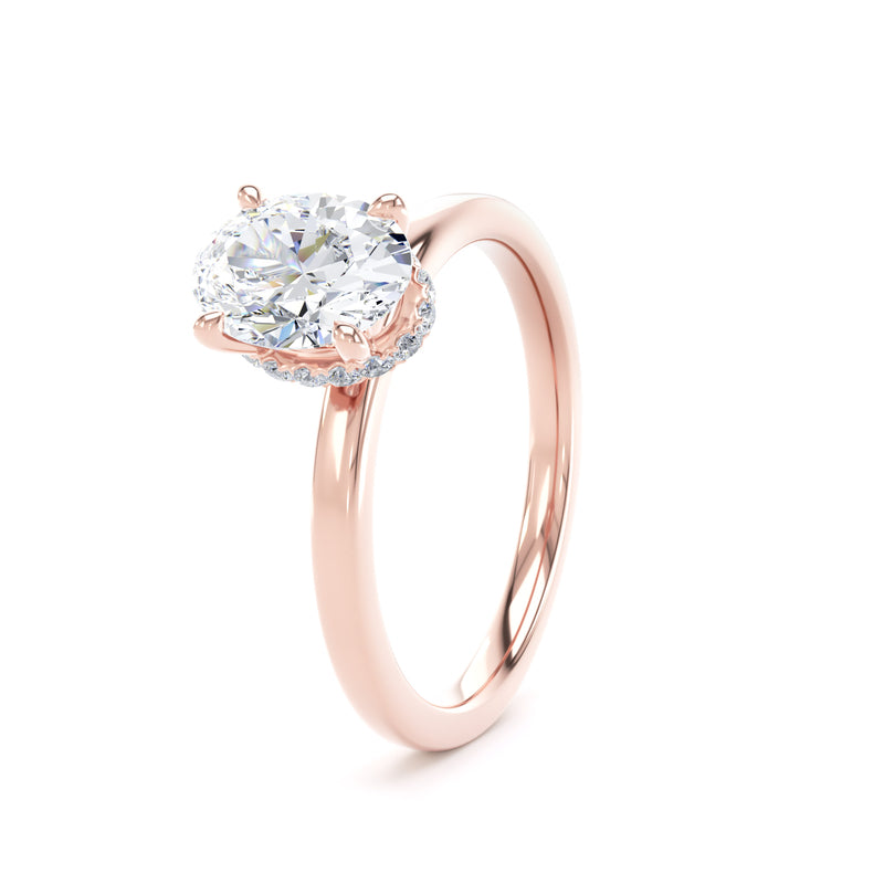 Marie Oval Cut Engagement Ring in 9ct Rose Gold