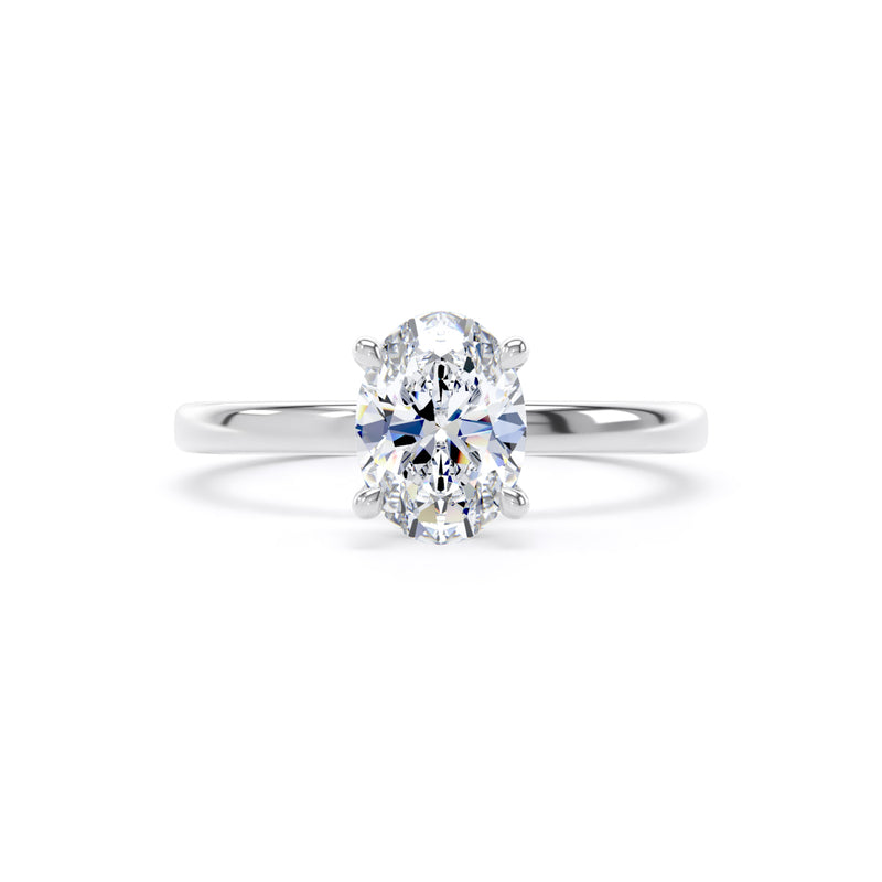 Marie Oval Cut Engagement Ring in 9ct White Gold