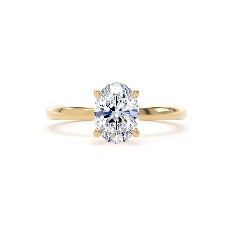 Marie Oval Cut Engagement Ring in 9ct Yellow Gold