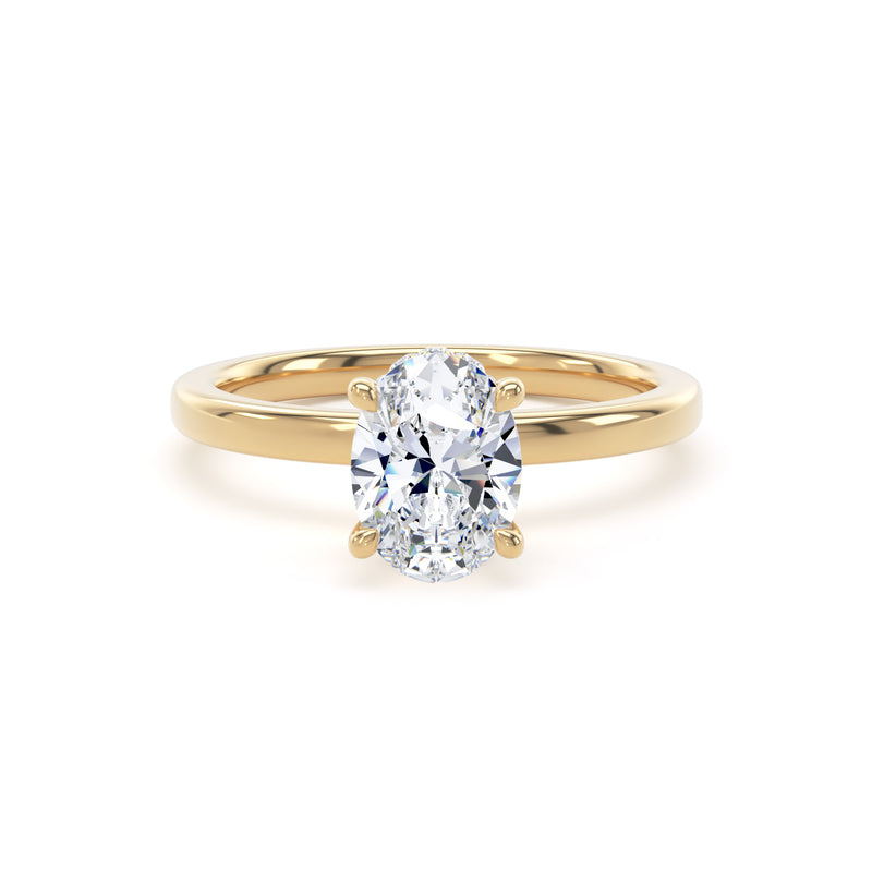 Marie Oval Cut Engagement Ring in 9ct Yellow Gold