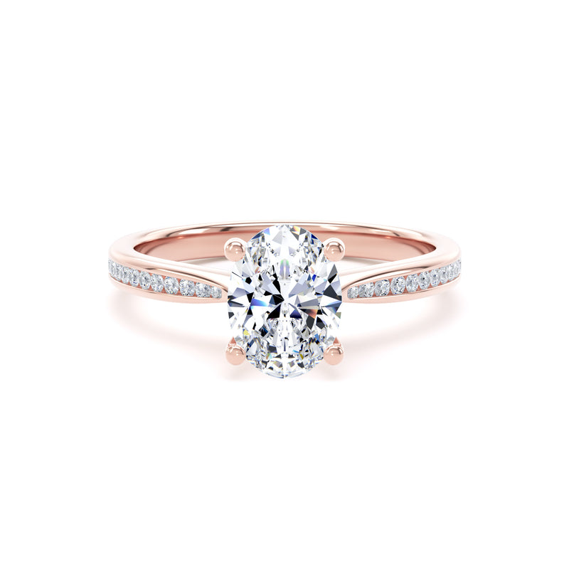 Mara Oval Cut Engagement Ring in 18ct Rose Gold