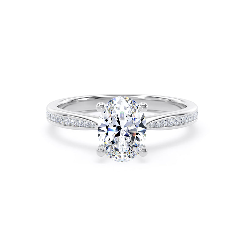 Mara Oval Cut Engagement Ring in 9ct White Gold