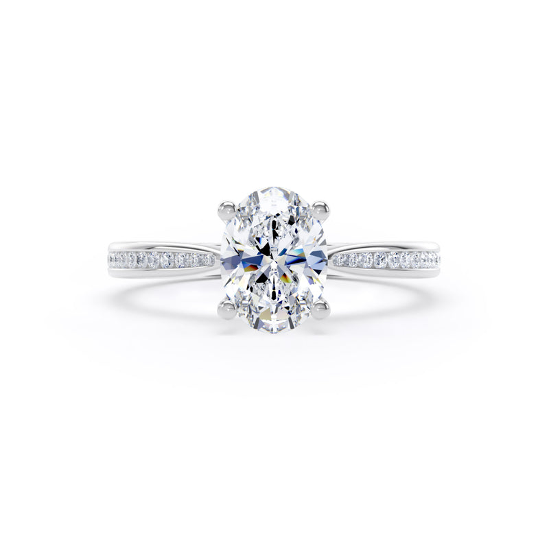 Mara Oval Cut Engagement Ring in 18ct White Gold