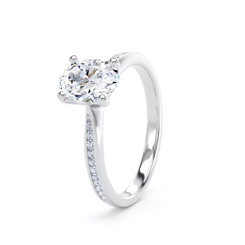 Mara Oval Cut Engagement Ring in Platinum 950