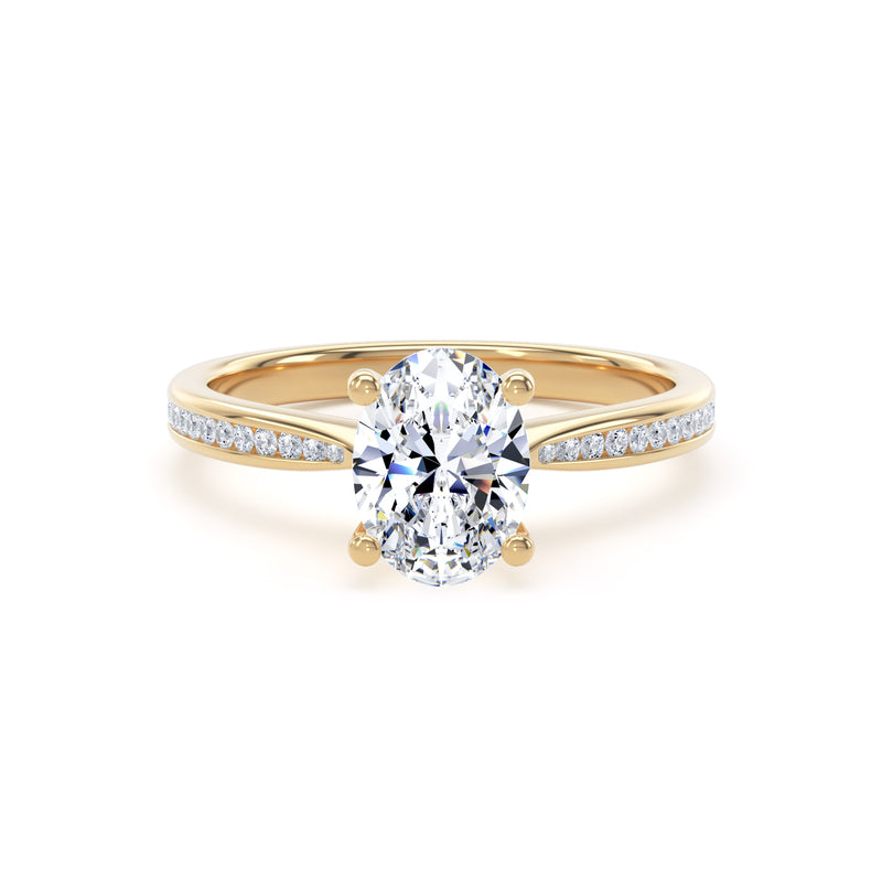 Mara Oval Cut Engagement Ring in 18ct Yellow Gold