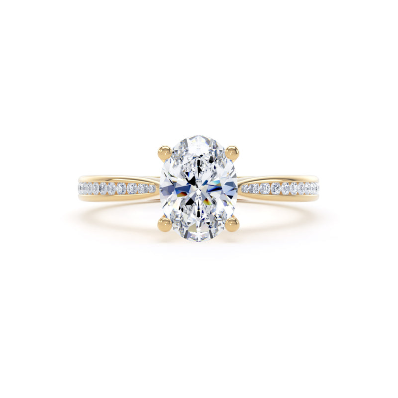 Mara Oval Cut Engagement Ring in 9ct Yellow Gold